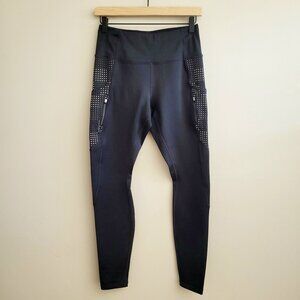 Athleta Black Radiant Grid High Traverse Tights Leggings Women's Size Small